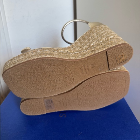 Stuart Weitzman Nudist Metallic Platform Wedge Espadrilles - Size 8C -NEW IN BOX - Picture 6 of 9